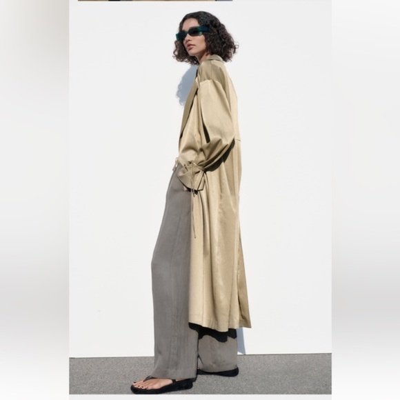 Zara Wrinkle Look Flowy Trench (NWT) - Picture 6 of 16